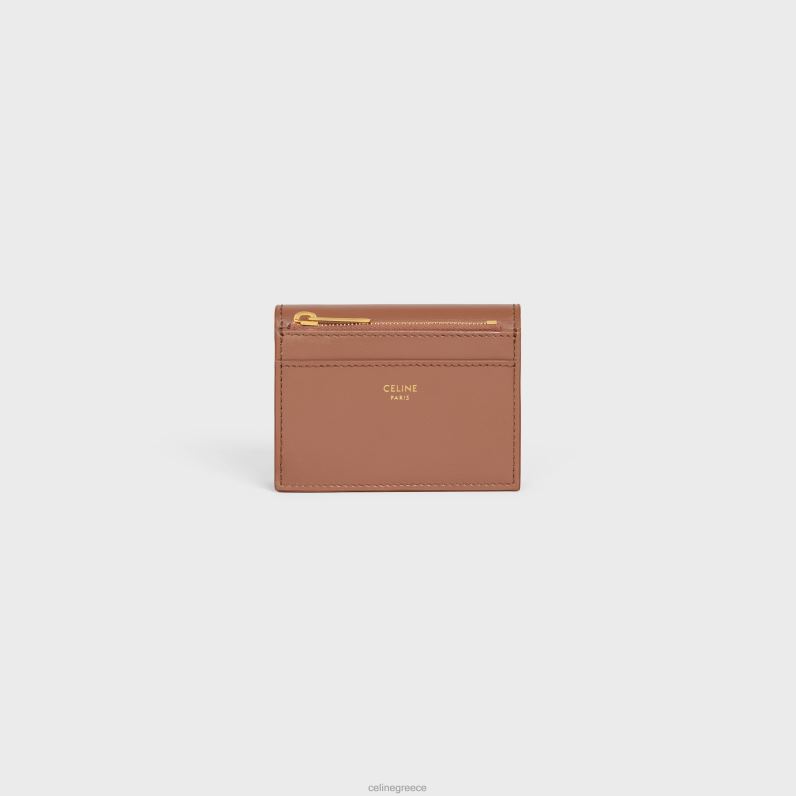 συμπαγές πορτοφόλι με θρίαμβο νομίσματος σε γυαλιστερό δέρμα μοσχαριού γυναίκες CELINE 640PT408 αξεσουάρ μπρούντζος