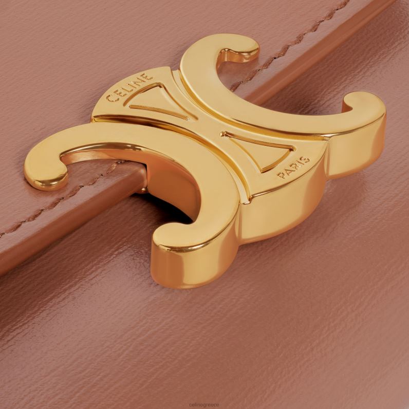 συμπαγές πορτοφόλι με θρίαμβο νομίσματος σε γυαλιστερό δέρμα μοσχαριού γυναίκες CELINE 640PT408 αξεσουάρ μπρούντζος