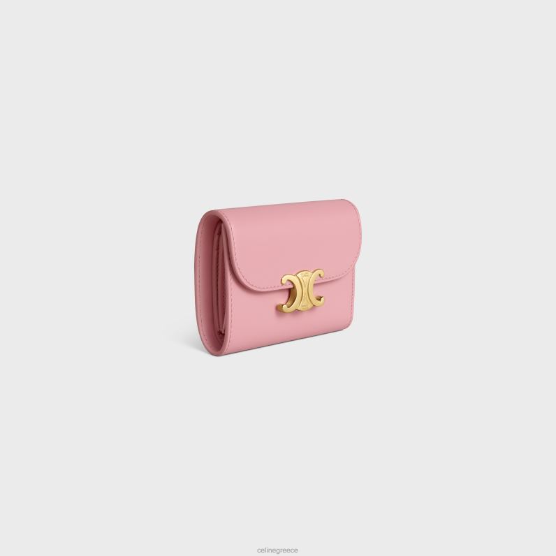 μικρό πορτοφόλι θρίαμβος σε γυαλιστερό δέρμα μοσχαριού γυναίκες CELINE 640PT412 αξεσουάρ τριαντάφυλλο