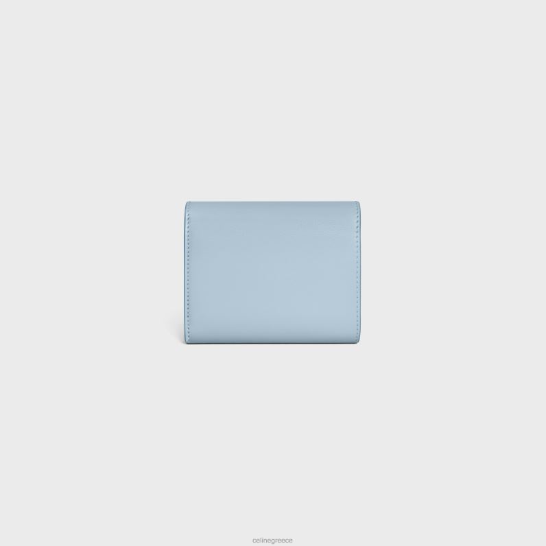 μικρό πορτοφόλι θρίαμβος σε γυαλιστερό δέρμα μοσχαριού γυναίκες CELINE 640PT413 αξεσουάρ απαλό μπλε