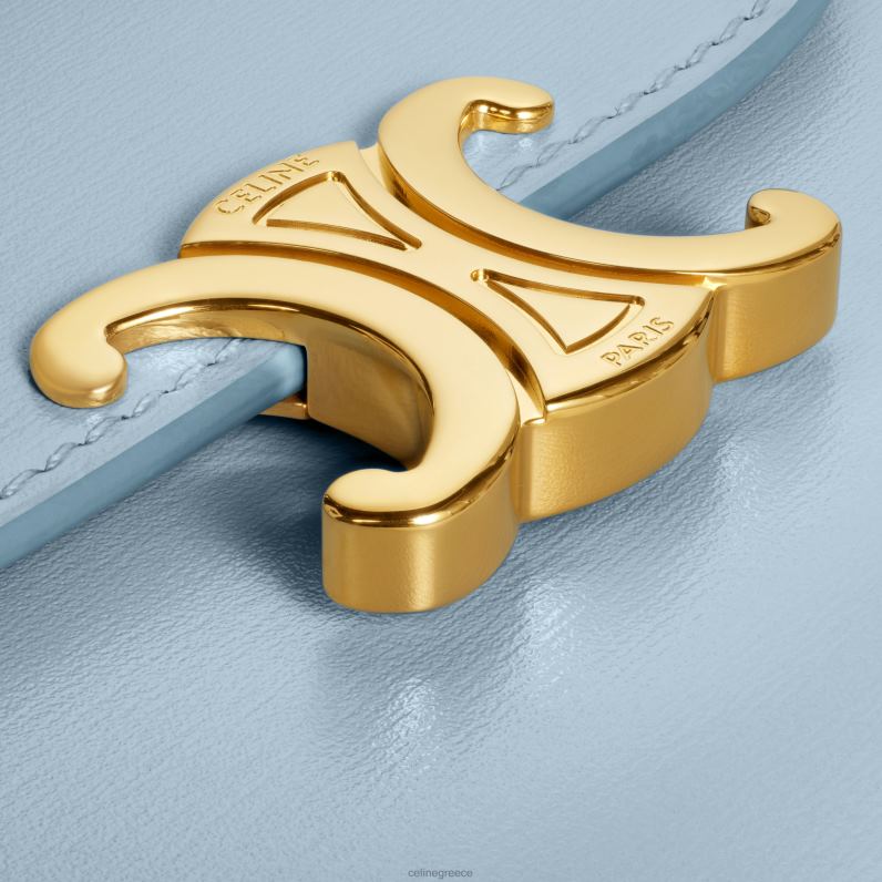 μικρό πορτοφόλι θρίαμβος σε γυαλιστερό δέρμα μοσχαριού γυναίκες CELINE 640PT413 αξεσουάρ απαλό μπλε