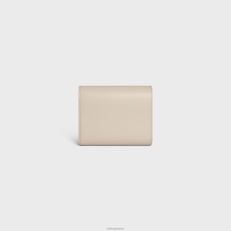 μικρό πορτοφόλι θρίαμβος σε γυαλιστερό δέρμα μοσχαριού γυναίκες CELINE 640PT415 αξεσουάρ ελαφριά πέτρα