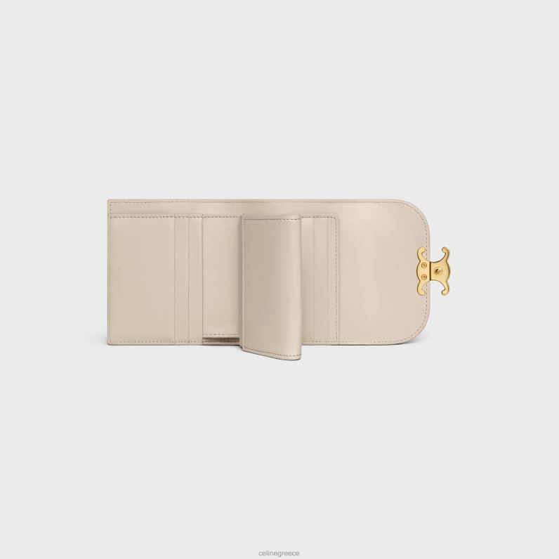 μικρό πορτοφόλι θρίαμβος σε γυαλιστερό δέρμα μοσχαριού γυναίκες CELINE 640PT415 αξεσουάρ ελαφριά πέτρα