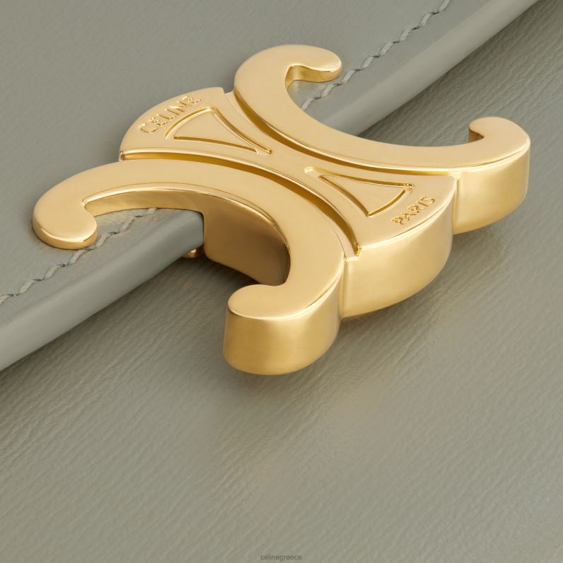 μεγάλο πορτοφόλι θρίαμβος σε γυαλιστερό δέρμα μοσχαριού γυναίκες CELINE 640PT443 αξεσουάρ πράσινο πηλό