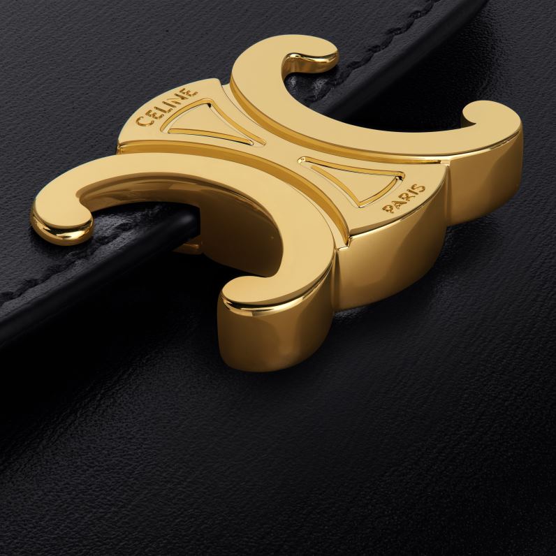 μικρό πορτοφόλι θρίαμβος σε γυαλιστερό δέρμα μοσχαριού γυναίκες CELINE 640PT451 αξεσουάρ μαύρος