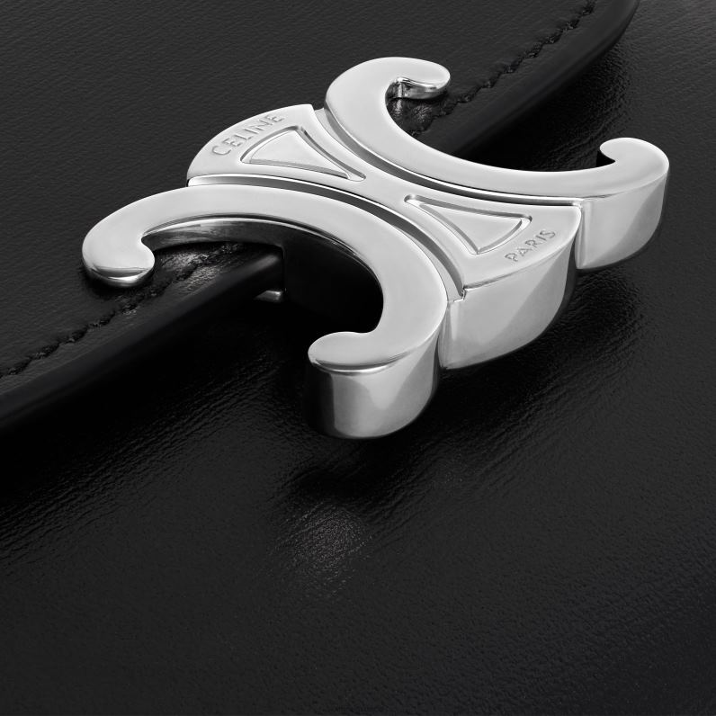 μικρό πορτοφόλι θρίαμβος σε γυαλιστερό δέρμα μοσχαριού γυναίκες CELINE 640PT452 αξεσουάρ μαύρος