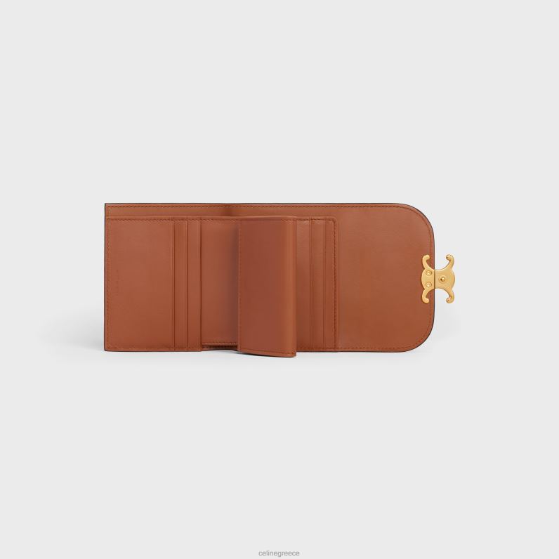 μικρό πορτοφόλι θρίαμβος σε γυαλιστερό, απαλό δέρμα αρνιού γυναίκες CELINE 640PT455 αξεσουάρ βυρσοδέψω