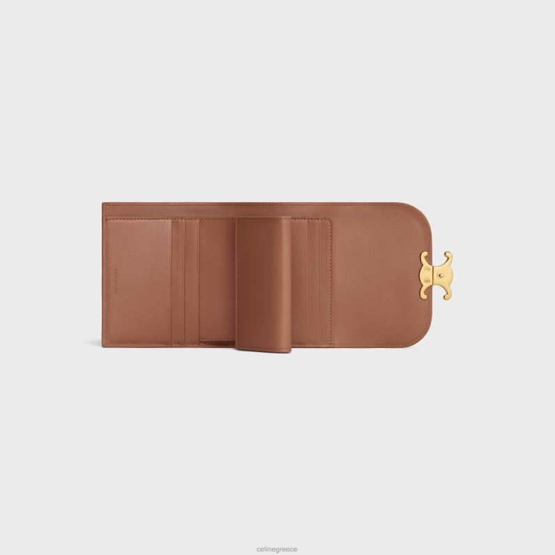 μικρό πορτοφόλι θρίαμβος σε γυαλιστερό δέρμα μοσχαριού γυναίκες CELINE 640PT460 αξεσουάρ μπρούντζος