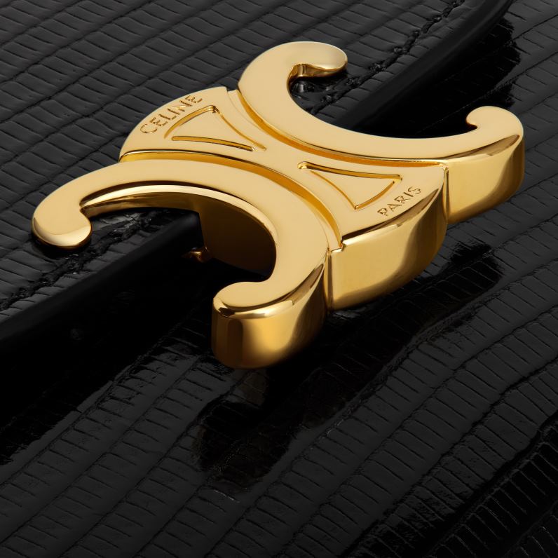 μικρό πορτοφόλι θρίαμβος σε σαύρα γυναίκες CELINE 640PT463 αξεσουάρ μαύρος