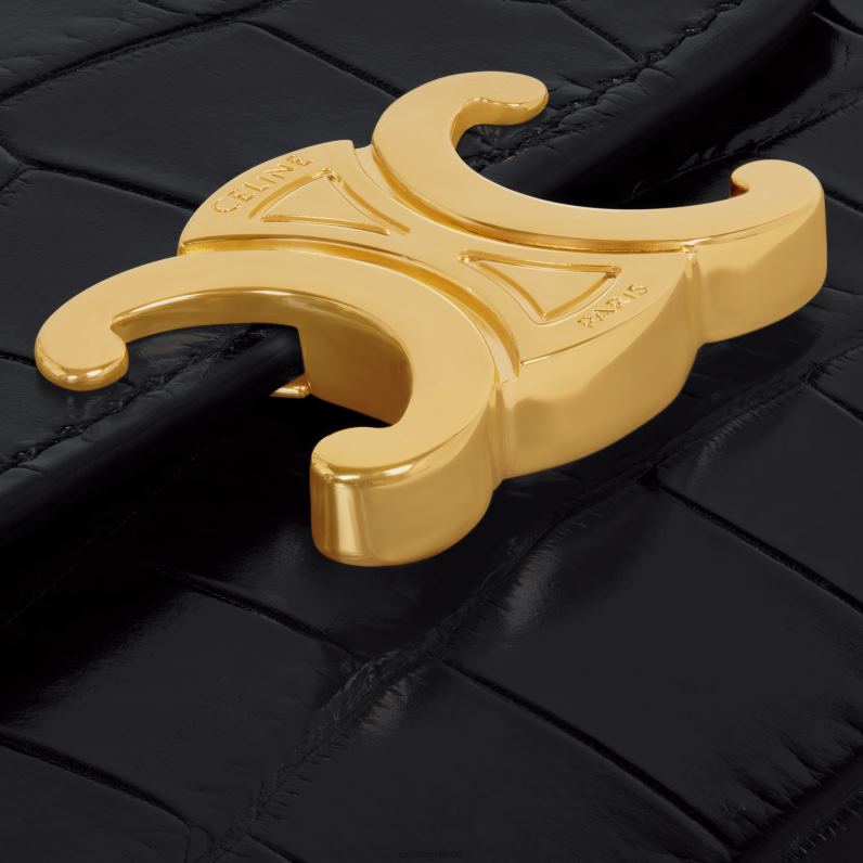 μικρό πορτοφόλι θρίαμβος σε κροκόδειλος niloticus γυναίκες CELINE 640PT464 αξεσουάρ μαύρος