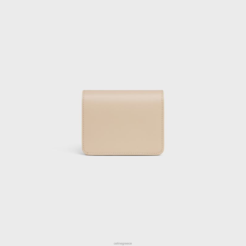 συμπαγές πορτοφόλι triomphe από γυαλιστερό δέρμα μοσχαριού γυναίκες CELINE 640PT446 αξεσουάρ γυμνός