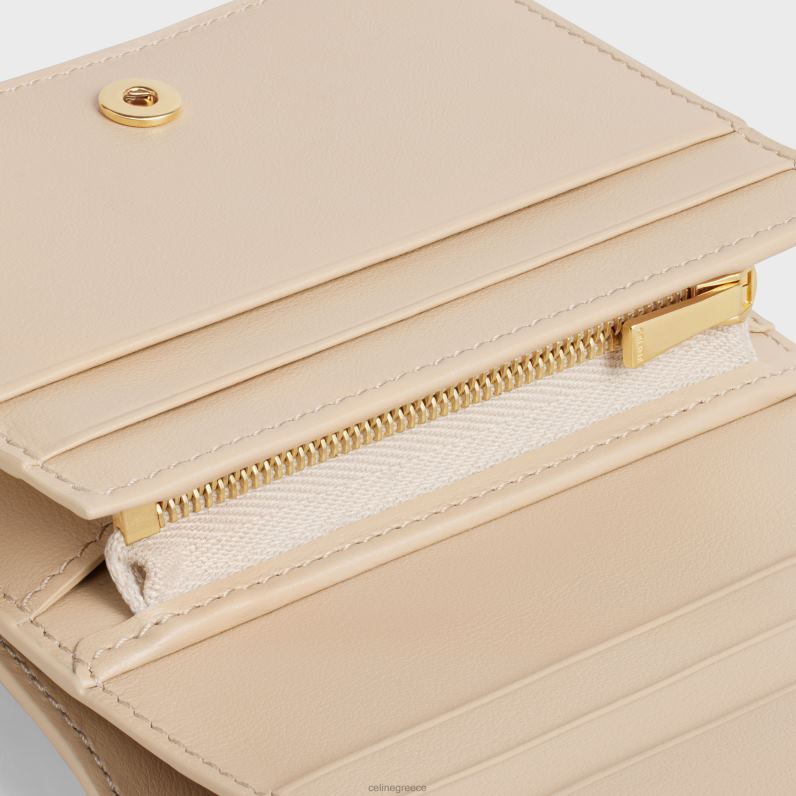 συμπαγές πορτοφόλι triomphe από γυαλιστερό δέρμα μοσχαριού γυναίκες CELINE 640PT446 αξεσουάρ γυμνός