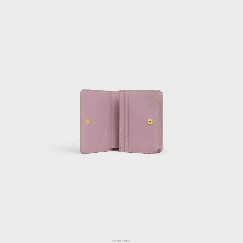 συμπαγές πορτοφόλι triomphe από γυαλιστερό δέρμα μοσχαριού γυναίκες CELINE 640PT448 αξεσουάρ πέταλο