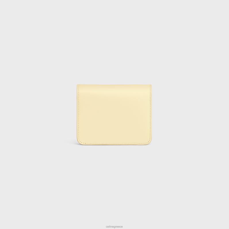 συμπαγές πορτοφόλι triomphe από γυαλιστερό δέρμα μοσχαριού γυναίκες CELINE 640PT449 αξεσουάρ ηλιακό φως