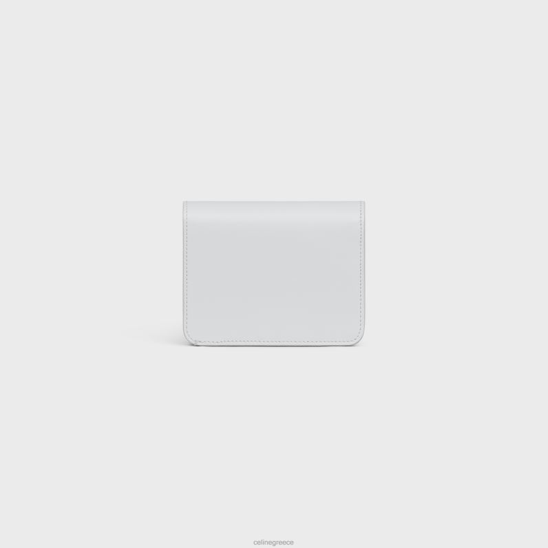 συμπαγές πορτοφόλι triomphe από γυαλιστερό δέρμα μοσχαριού γυναίκες CELINE 640PT450 αξεσουάρ φεγγάρι