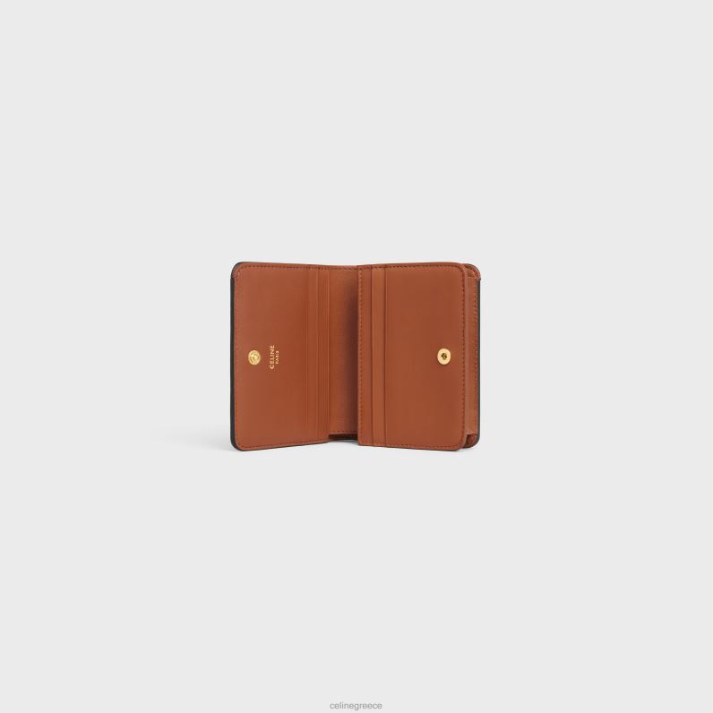 συμπαγές πορτοφόλι triomphe σε καμβά triomphe γυναίκες CELINE 640PT447 αξεσουάρ βυρσοδέψω