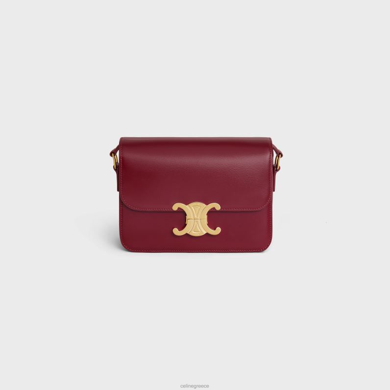 εφηβική τσάντα θριάμβου σε γυαλιστερό δέρμα μόσχου γυναίκες CELINE 640PT100 αξεσουάρ carmin