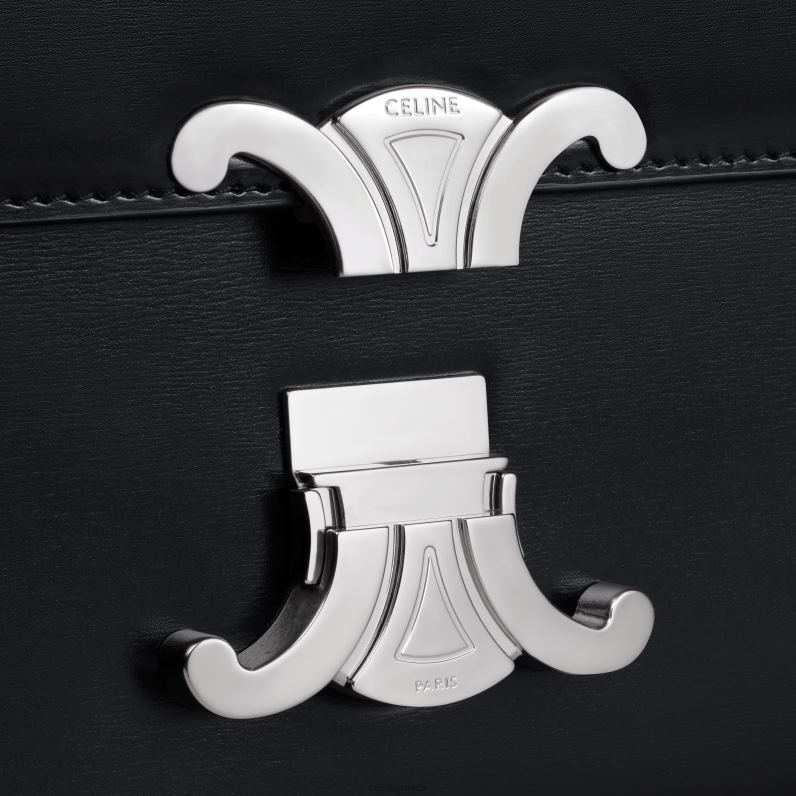 εφηβική τσάντα θριάμβου σε γυαλιστερό δέρμα μόσχου γυναίκες CELINE 640PT105 αξεσουάρ μαύρος