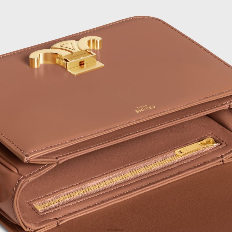 εφηβική τσάντα θριάμβου σε γυαλιστερό δέρμα μόσχου γυναίκες CELINE 640PT106 αξεσουάρ μπρούντζος