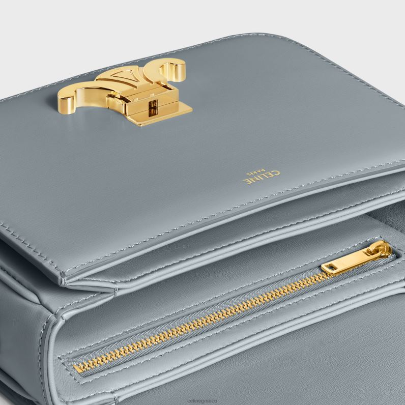 εφηβική τσάντα θριάμβου σε γυαλιστερό δέρμα μόσχου γυναίκες CELINE 640PT109 αξεσουάρ μπλε γκρι