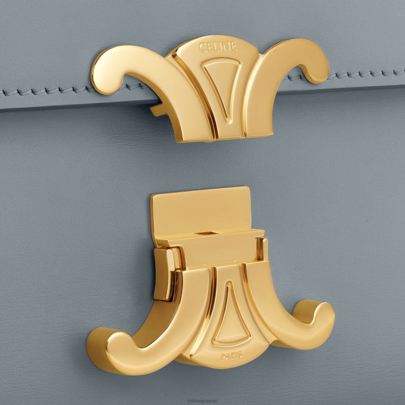 εφηβική τσάντα θριάμβου σε γυαλιστερό δέρμα μόσχου γυναίκες CELINE 640PT109 αξεσουάρ μπλε γκρι