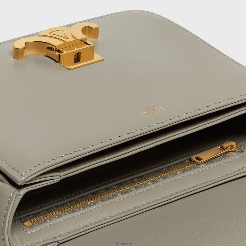 εφηβική τσάντα θριάμβου σε γυαλιστερό δέρμα μόσχου γυναίκες CELINE 640PT110 αξεσουάρ πράσινο πηλό
