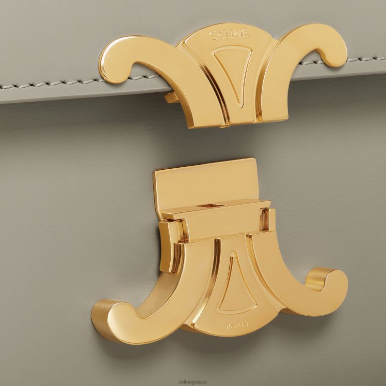 εφηβική τσάντα θριάμβου σε γυαλιστερό δέρμα μόσχου γυναίκες CELINE 640PT110 αξεσουάρ πράσινο πηλό