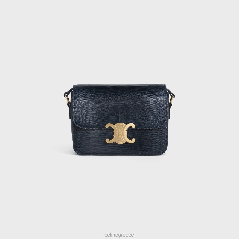 εφηβική τσάντα θριάμβου σε σαύρα γυναίκες CELINE 640PT117 αξεσουάρ ναυτικό μπλε