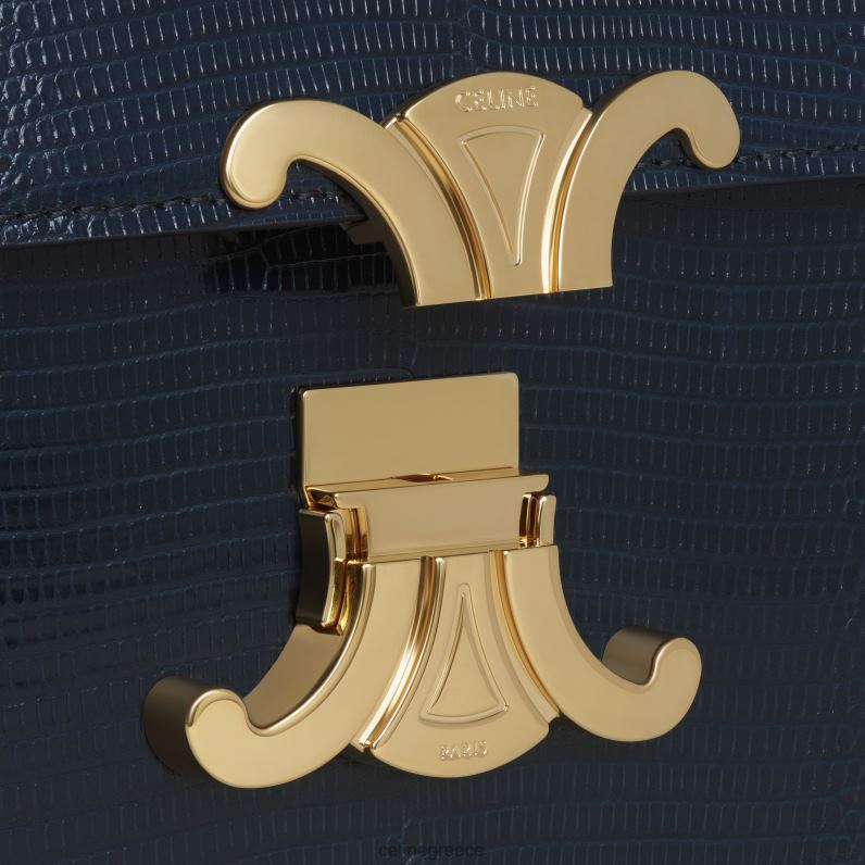 εφηβική τσάντα θριάμβου σε σαύρα γυναίκες CELINE 640PT117 αξεσουάρ ναυτικό μπλε