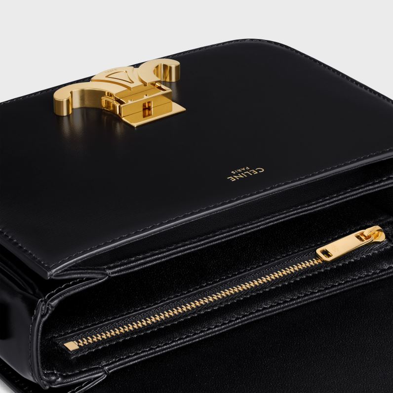 εφηβική τσάντα θριάμβου σε γυαλιστερό δέρμα μόσχου γυναίκες CELINE 640PT1 αξεσουάρ μαύρος