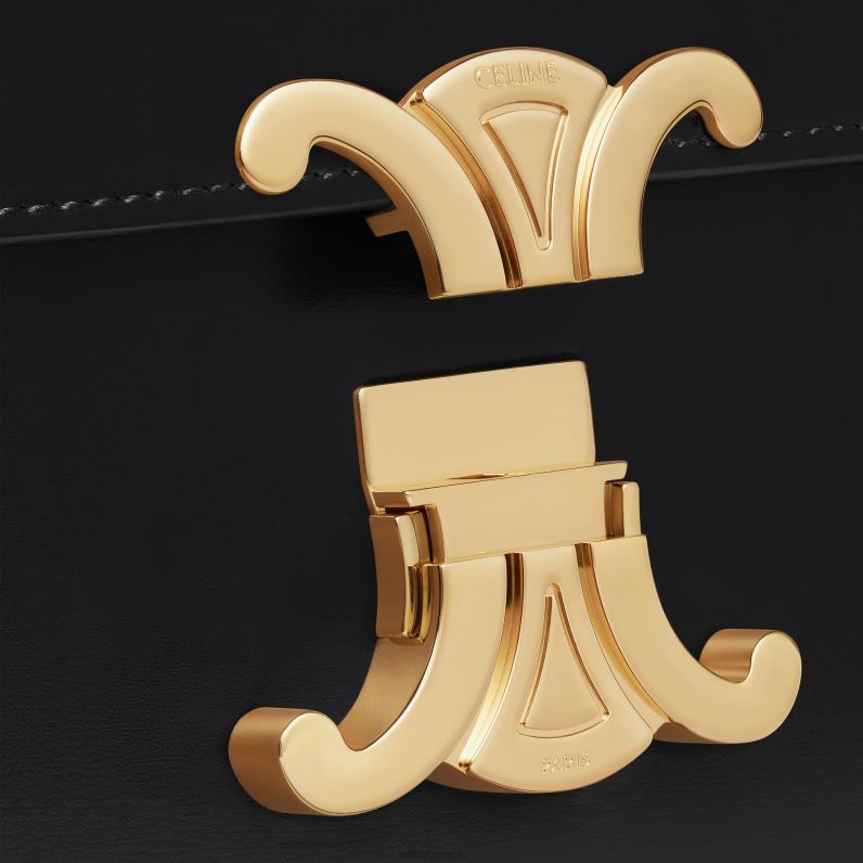 εφηβική τσάντα θριάμβου σε γυαλιστερό δέρμα μόσχου γυναίκες CELINE 640PT1 αξεσουάρ μαύρος