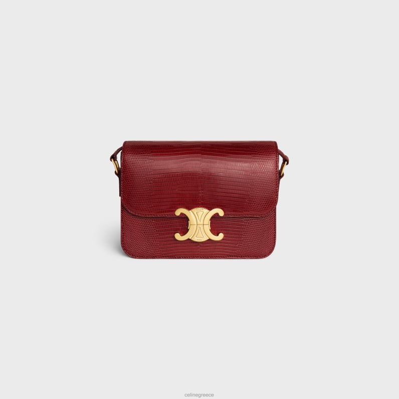 εφηβική τσάντα θριάμβου σε σαύρα γυναίκες CELINE 640PT22 αξεσουάρ ρουμπίνι