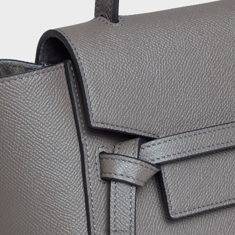 τσάντα ζώνης νανο από δέρμα μόσχου γυναίκες CELINE 640PT268 αξεσουάρ γκρί