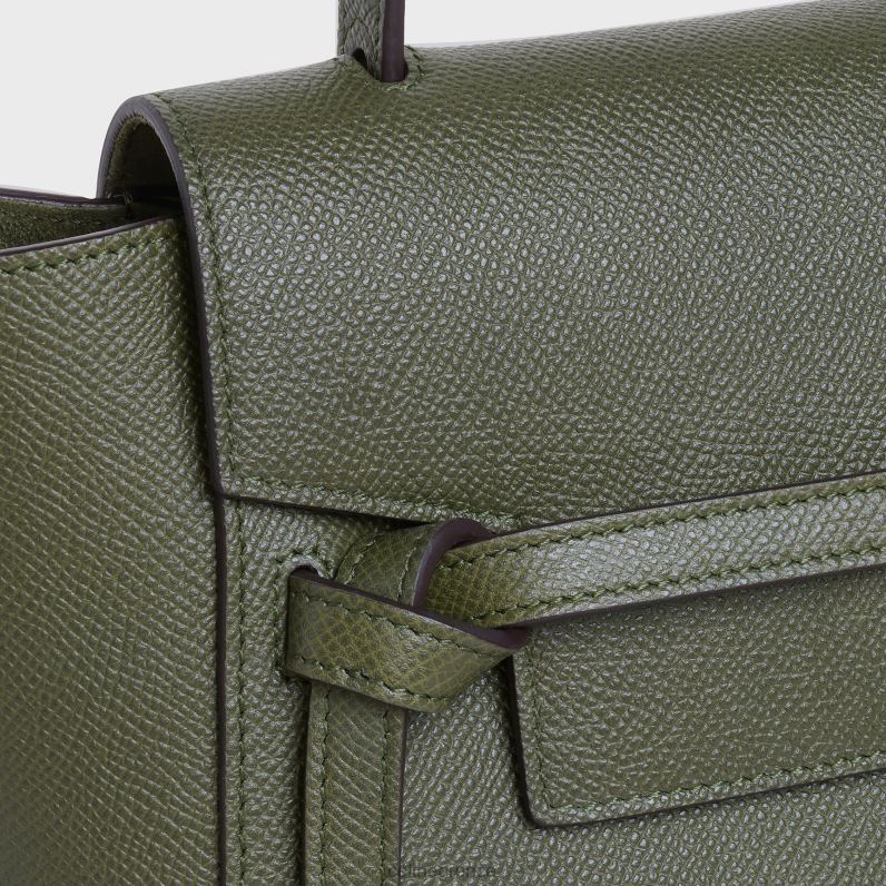 τσάντα ζώνης νανο από δέρμα μόσχου γυναίκες CELINE 640PT270 αξεσουάρ χακί