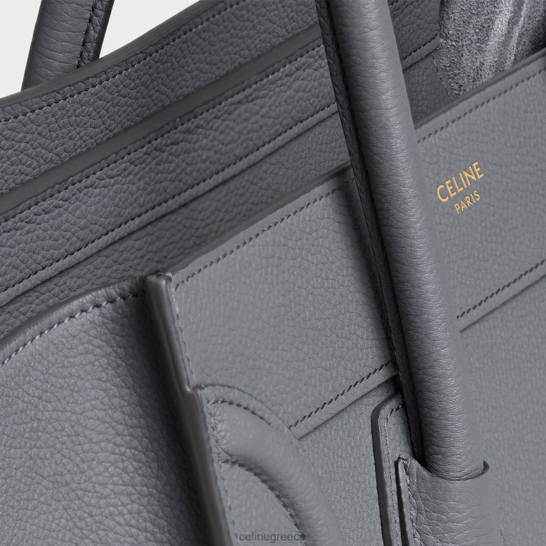 Τσάντα μικρο αποσκευών από δέρμα μοσχαριού με τύμπανο γυναίκες CELINE 640PT302 αξεσουάρ kohl