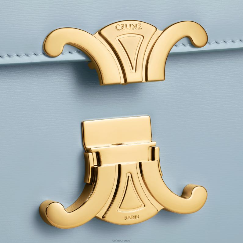 εφηβική τσάντα θριάμβου σε γυαλιστερό δέρμα μόσχου γυναίκες CELINE 640PT3 αξεσουάρ απαλό μπλε