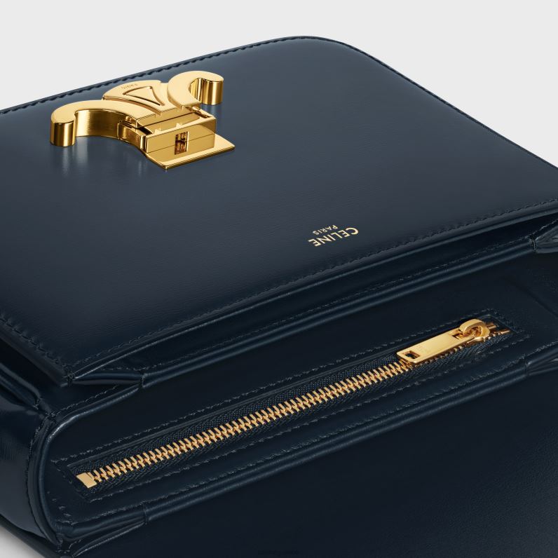 εφηβική τσάντα θριάμβου σε γυαλιστερό δέρμα μόσχου γυναίκες CELINE 640PT46 αξεσουάρ ναυτικό μπλε