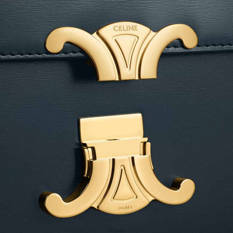 εφηβική τσάντα θριάμβου σε γυαλιστερό δέρμα μόσχου γυναίκες CELINE 640PT46 αξεσουάρ ναυτικό μπλε