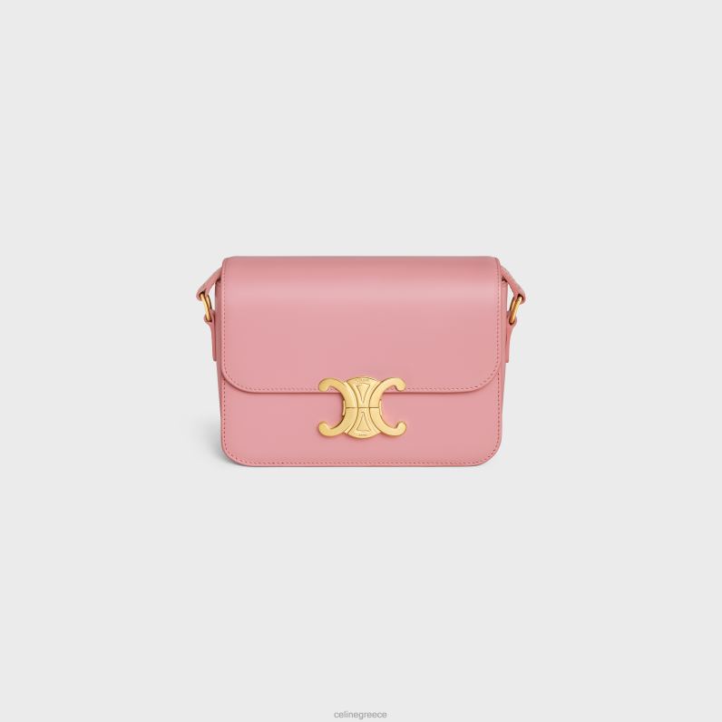 εφηβική τσάντα θριάμβου σε γυαλιστερό δέρμα μόσχου γυναίκες CELINE 640PT47 αξεσουάρ τριαντάφυλλο