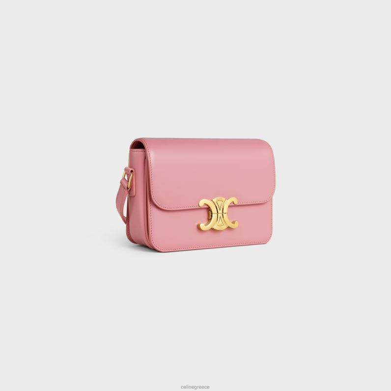 εφηβική τσάντα θριάμβου σε γυαλιστερό δέρμα μόσχου γυναίκες CELINE 640PT47 αξεσουάρ τριαντάφυλλο