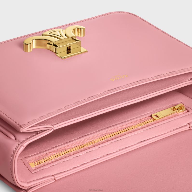 εφηβική τσάντα θριάμβου σε γυαλιστερό δέρμα μόσχου γυναίκες CELINE 640PT47 αξεσουάρ τριαντάφυλλο