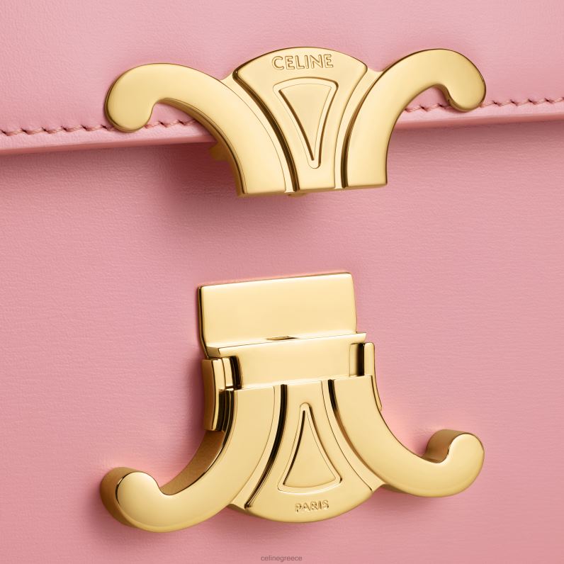 εφηβική τσάντα θριάμβου σε γυαλιστερό δέρμα μόσχου γυναίκες CELINE 640PT47 αξεσουάρ τριαντάφυλλο