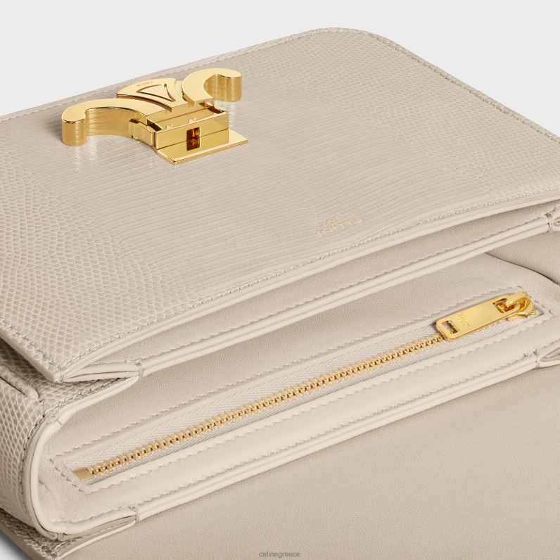 εφηβική τσάντα θριάμβου σε σαύρα γυναίκες CELINE 640PT49 αξεσουάρ ελαφριά πέτρα