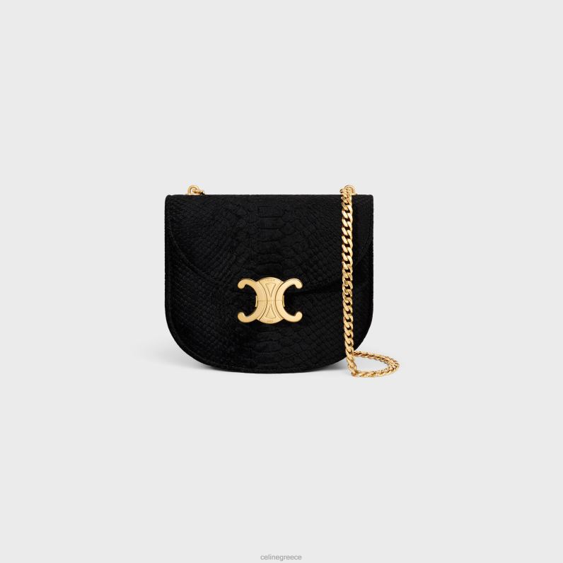 αλυσίδα besace clea σε βελούδο εφέ πύθωνα γυναίκες CELINE 640PT170 αξεσουάρ μαύρος