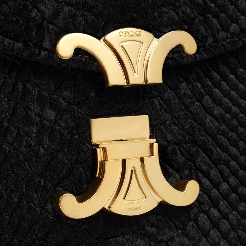 αλυσίδα besace clea σε βελούδο εφέ πύθωνα γυναίκες CELINE 640PT170 αξεσουάρ μαύρος