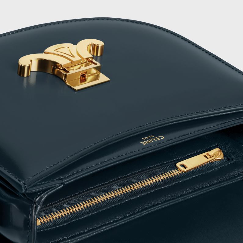 besace clea σε γυαλιστερό δέρμα μόσχου γυναίκες CELINE 640PT172 αξεσουάρ ναυτικό μπλε