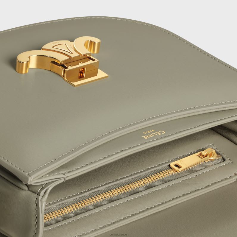 besace clea σε γυαλιστερό δέρμα μόσχου γυναίκες CELINE 640PT173 αξεσουάρ πράσινο πηλό