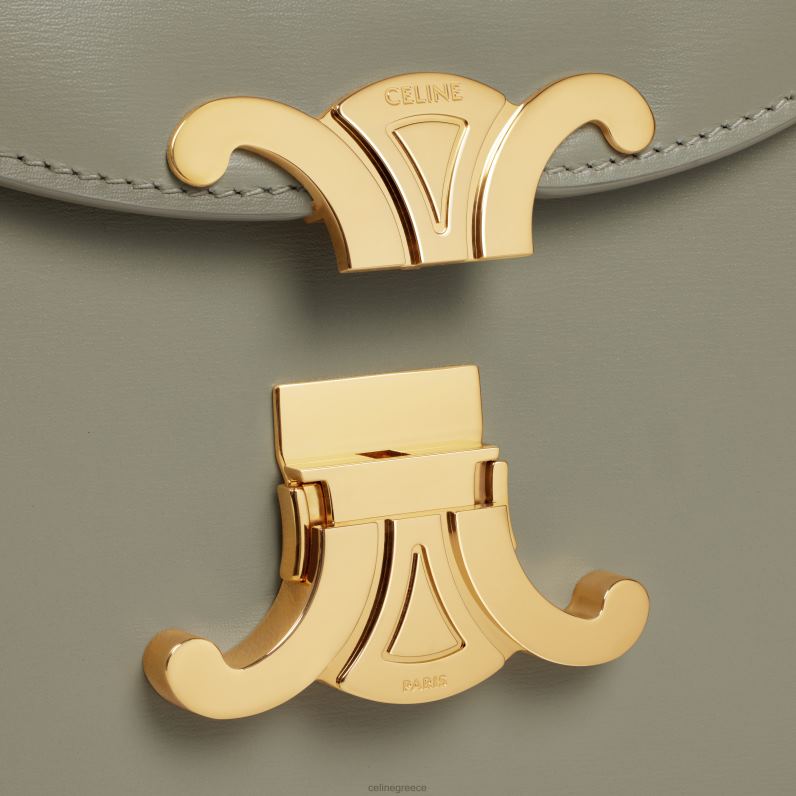 besace clea σε γυαλιστερό δέρμα μόσχου γυναίκες CELINE 640PT173 αξεσουάρ πράσινο πηλό