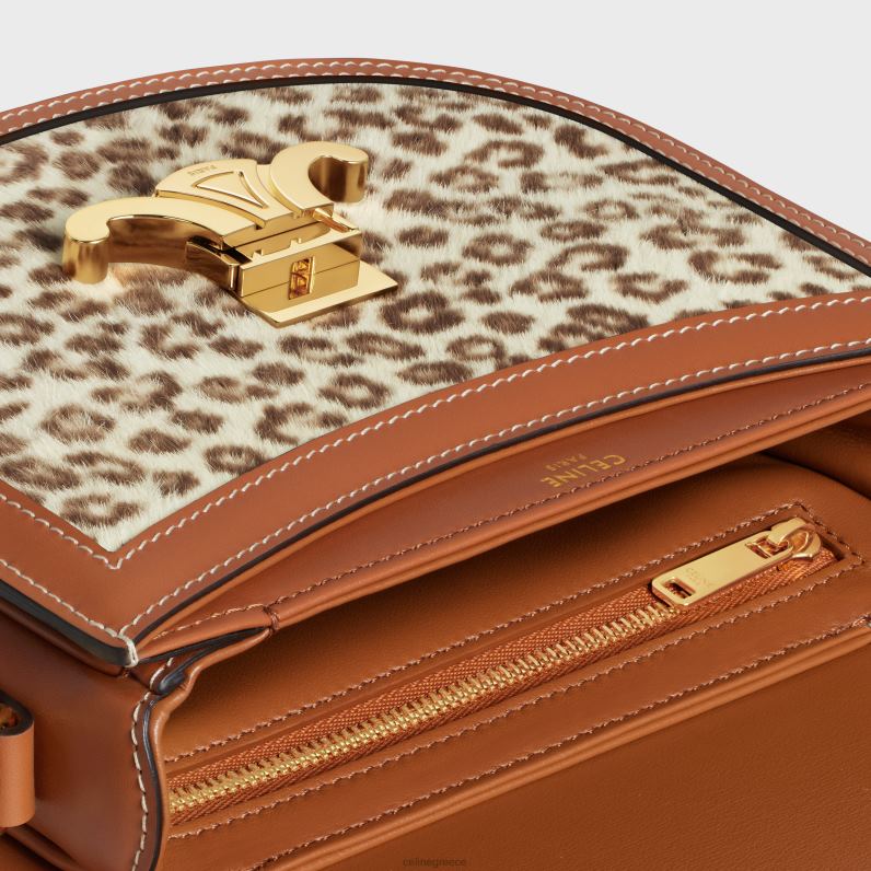 besace clea σε δέρμα μοσχαριού πόνυ με στάμπα γυναίκες CELINE 640PT175 αξεσουάρ λεοπάρδαλη