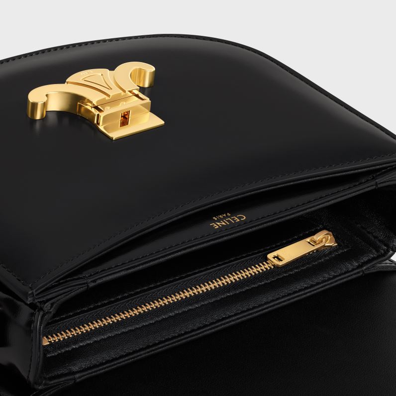 besace clea σε γυαλιστερό δέρμα μόσχου γυναίκες CELINE 640PT58 αξεσουάρ μαύρος